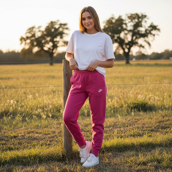 Nike Other - Girl’s Nike Pink Fleece Track Pants & Joggers Size L